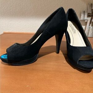 Elegant Black Peep Toe Heels